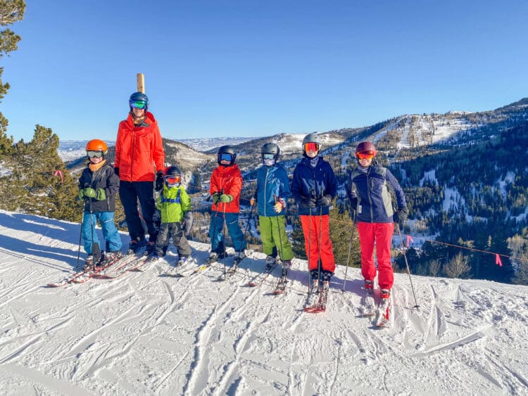 Family skiing Park city Utah