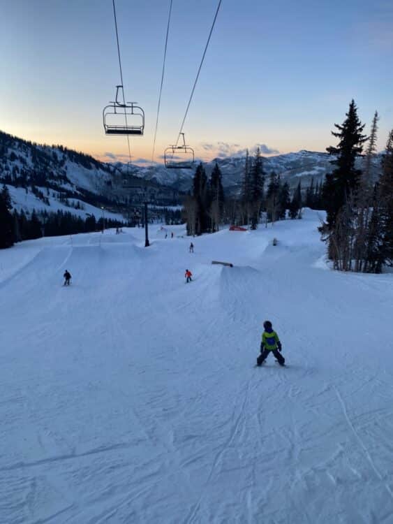 night skiing with kids at brighton