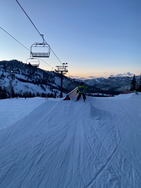 night skiing with kids at brighton