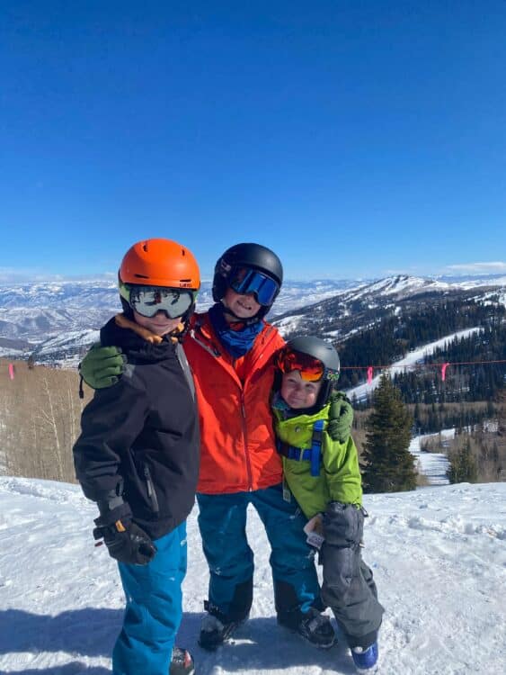 little boys at the ski resort