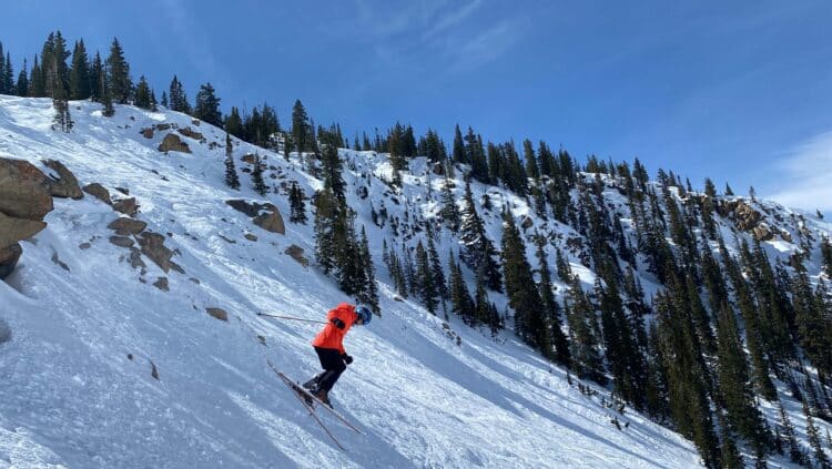 ski jumping on snow