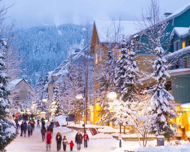 whistler at christmas for skiing