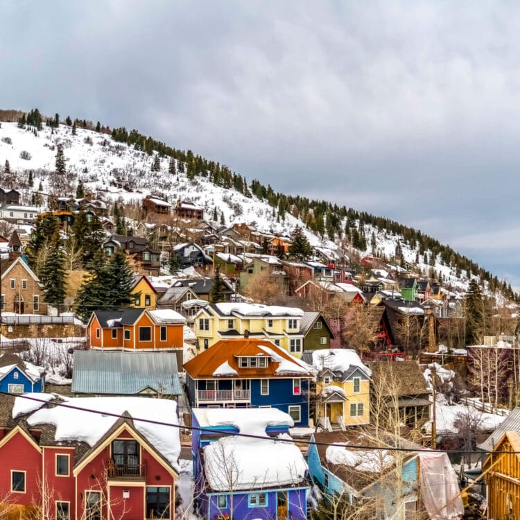 park city ski houses colorful