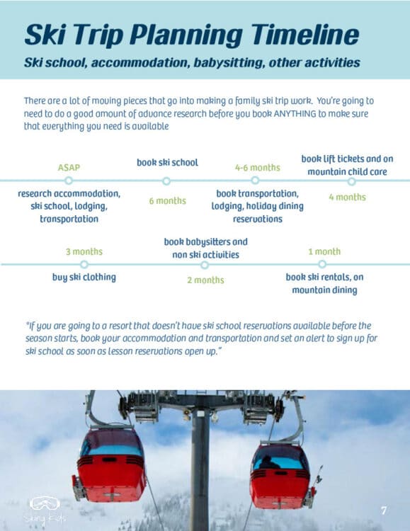 ski trip planning timeline