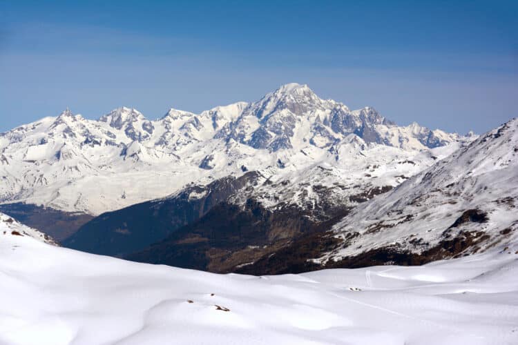 Mont Blanc from Val D'isere ski resort