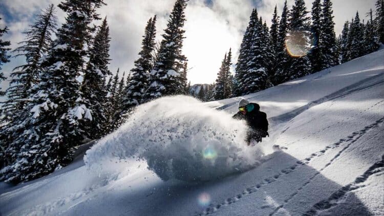 man skiing at Bridger Bowl