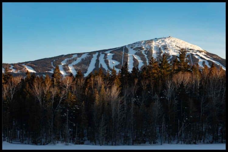 Sunrise over Sugarloaf ski mountain, Maine