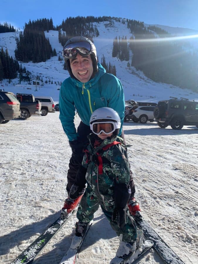 Toddler skiing