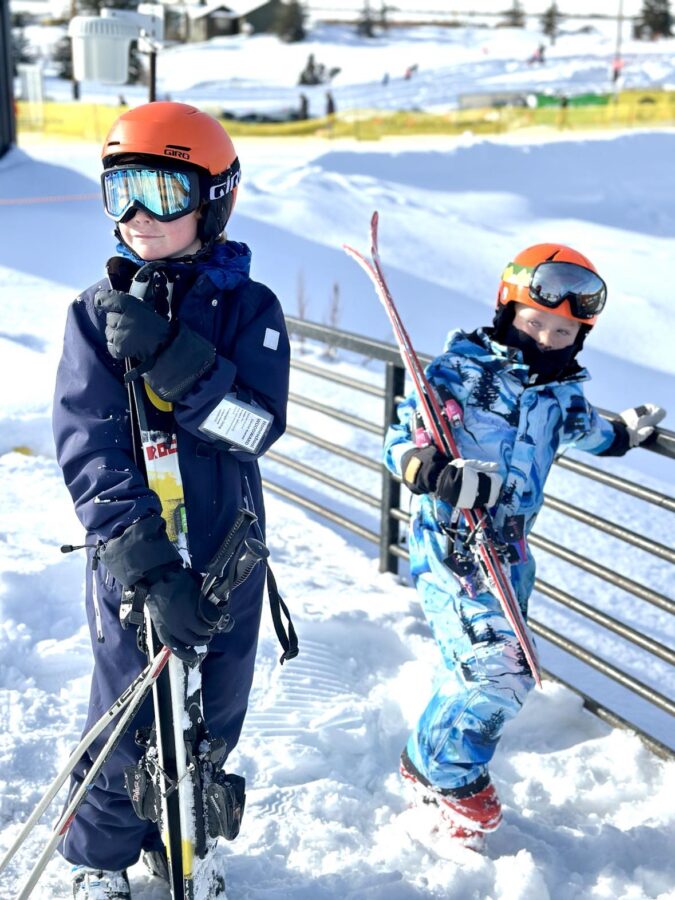 Kids ski gear, gloves mittens, snowsuits