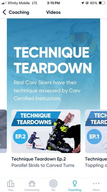 carv 2 ski AI app
